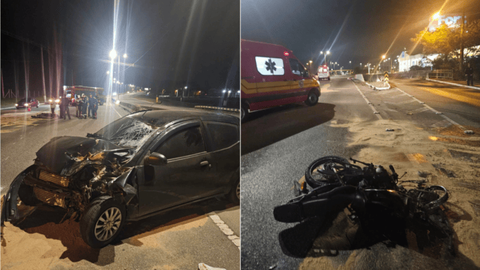Jovem motociclista morre após ser arremessado 25 metros em colisão com carro na contramão na SC-401 em Florianópolis