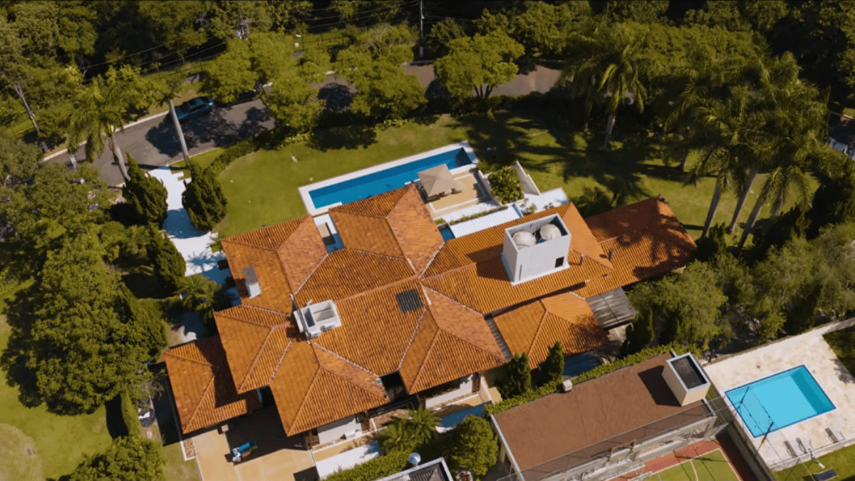 Vista superior da casa