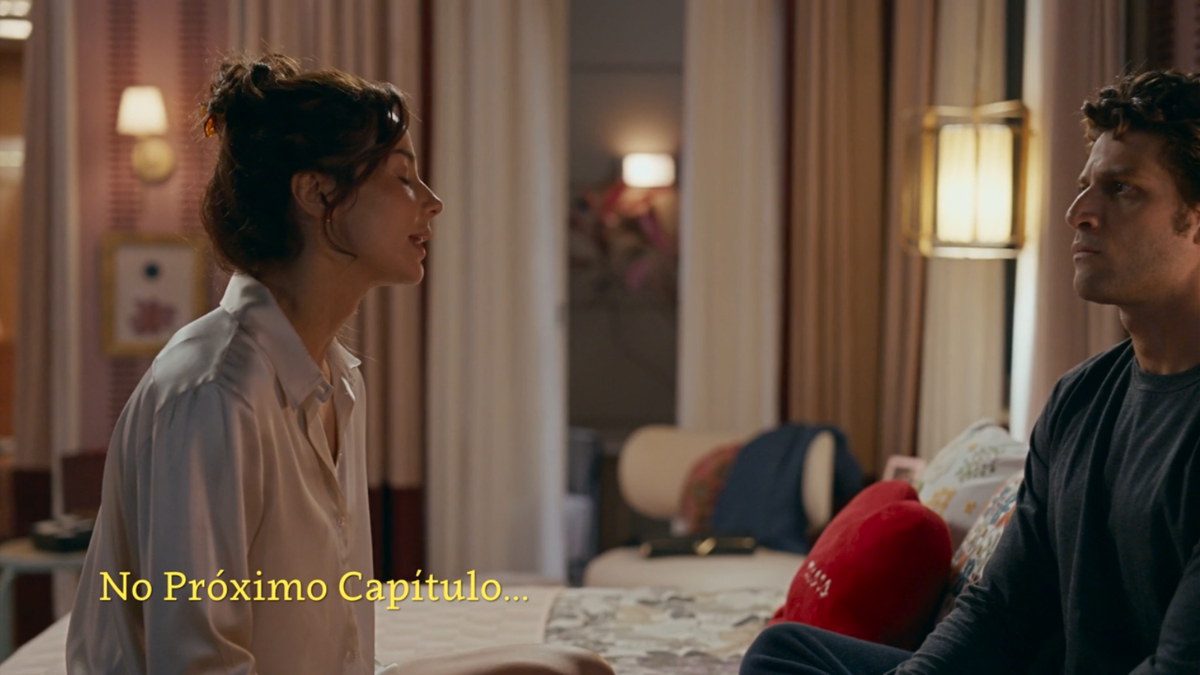 Bruna (Nanda Marques) e Pedro (Chay Suede) em cena da novela das nove da TV Globo