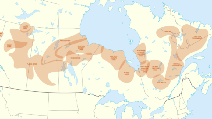 Os Cree formam um dos maiores conjuntos de povos indígenas do Canadá, distribuídos por uma faixa que atravessa boa parte do país. Nesta matéria, o foco está nas comunidades ligadas à região de James Bay (Foto: Noahedits / Wikimedia Commons)