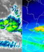 Imagens de satélite mostram tempestade “engolindo” SC em meio a alerta para chuva de até 100 mm e muitos raios
