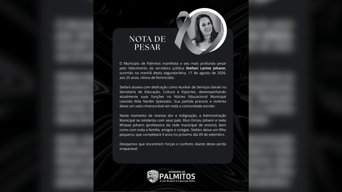 Jovem encontrada morta com tiro no rosto no interior de SC era mãe de criança de três anos e servidora pública