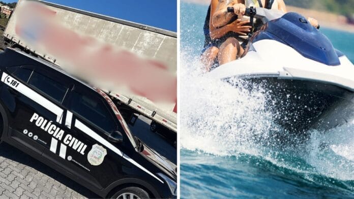 carga milionária de jet skis em Joinville