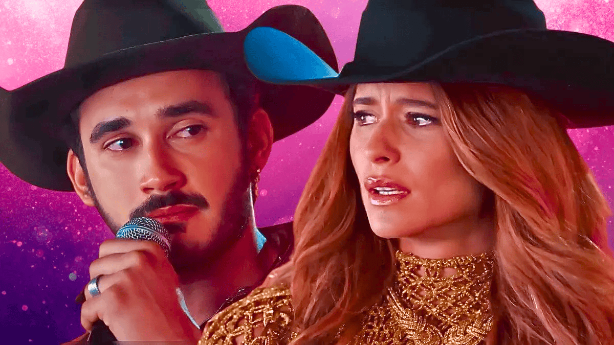 João Raul (Filipe Bragança) e Agrado (Isadora Cruz) em cena de Coração Acelerado