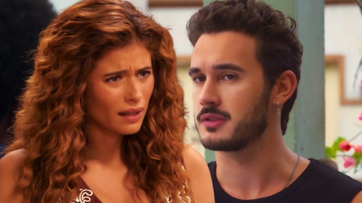 Agrado (Isadora Cruz) e João Raul (Filipe Bragança) em Coração Acelerado