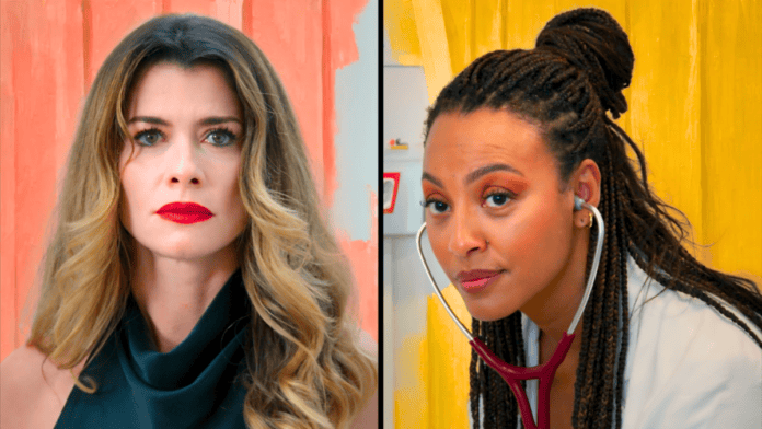 Vanessa (Alinne Moraes) e Bela (Sheron Menezzes) em cena de Por Você, novela das sete da Globo
