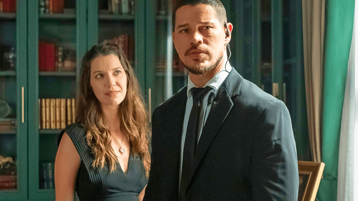 Francesca (Nathalia Dill) e Iuri (José Loreto) em cena de Quem Ama Cuida, novela das nove da TV Globo