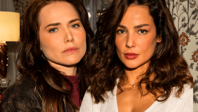 Adriana (Leticia Colin) e Bruna (Nanda Marques) em cena de Quem Ama Cuida novela das nove da TV Globo