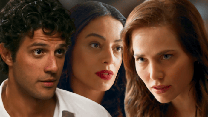 Pedro (Chay Suede), Lyris (Pri Helena) e Adriana (Leticia Colin) em cena de Quem Ama Cuida novela das nove da TV Globo