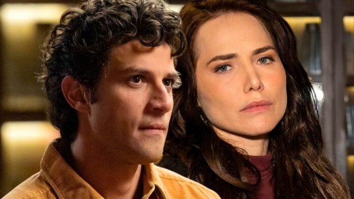Pedro (Chay Suede) e Adriana (Leticia Colin) em cena de Quem Ama Cuida, novela das nove da TV Globo