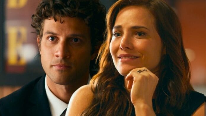 Pedro (Chay Suede) e Adriana (Leticia Colin) em cena de Quem Ama Cuida novela das nove da TV Globo