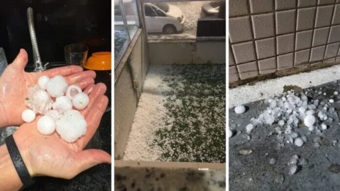 Aulas são suspensas em cidades de SC após granizo causar estragos e medo em moradores; veja a lista