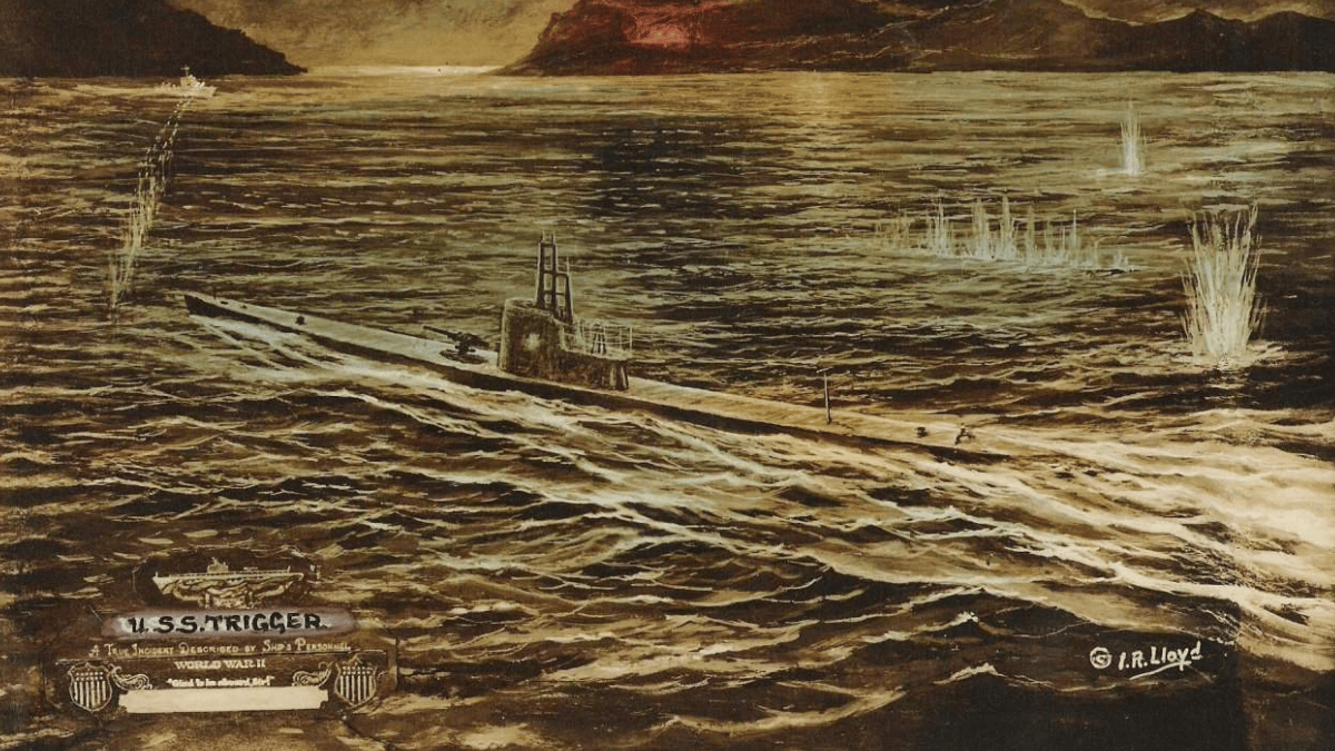 Em 28 de março, submarinos americanos próximos registraram uma longa ação de aviões e navios japoneses contra uma embarcação submersa no Mar da China Oriental (Foto: I.R. Lloyd / NavSource, cortesia de Rick Connole / Imagem ilustrativa)