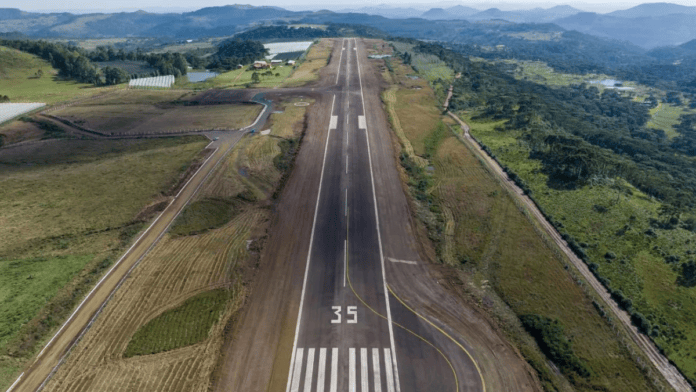 vista aérea do aeroporto de São Joaquim