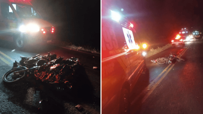 Colisão entre moto, carro e caminhão deixa motociclista morto na SC-283 em SC