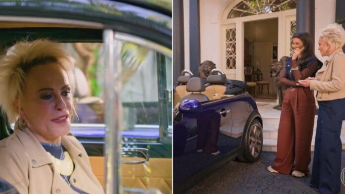 Ana Maria Braga abre a garagem de casa e revela coleção de carros alemães com fusca customizado e Mercedes de 1996