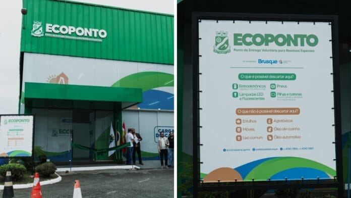 Brusque inaugura Ecoponto para descarte gratuito de pneus, pilhas, baterias e eletrônicos