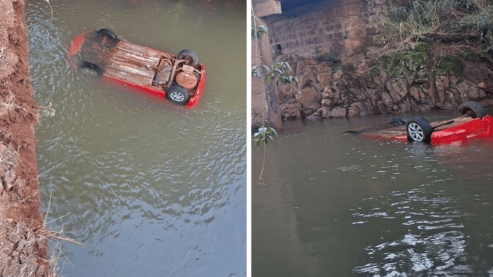 Idosa morre e três outras pessoas ficam feridas após carro cair em rio em SC
