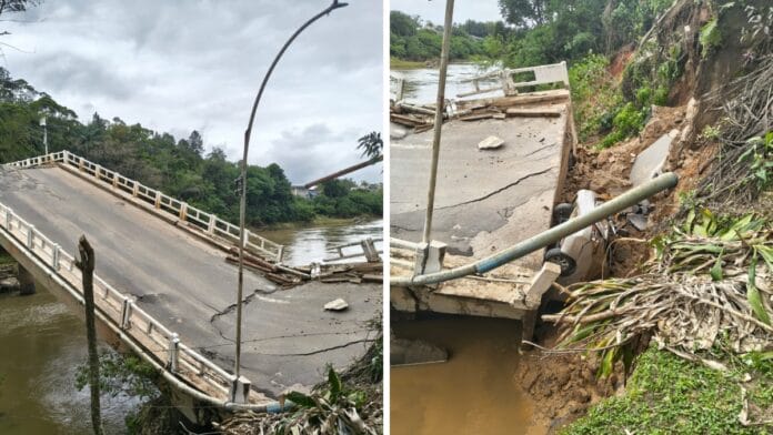 “Susto grande”: mãe e filho passam por ponte segundos antes de desabamento na Grande Florianópolis
