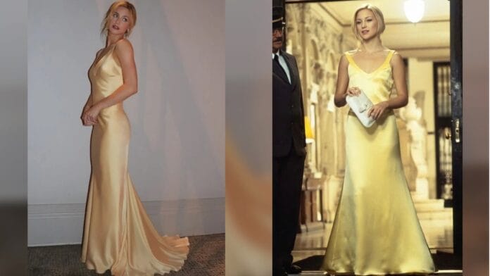 vestido amarelo com costas abertas