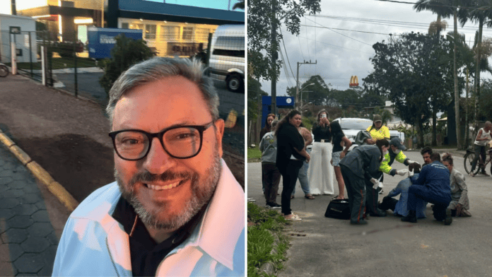 Candidato a deputado e ex-prefeito de cidade de SC cai de trio elétrico e fica desacordado durante campanha