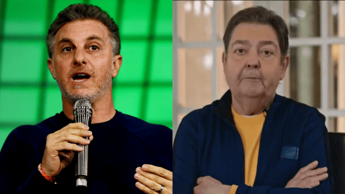 Os apresentadores Luciano Huck e Faustão Fausto Silva