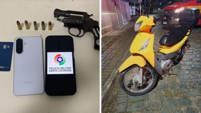Preso escapa da cadeia em SC, furta moto, invade residência, sofre acidente e fuga acaba com tiro na perna