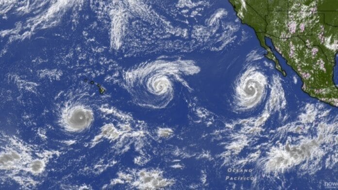 Furacão deve se aproximar de ilhas no Havaí (Foto Windy Reprodução)