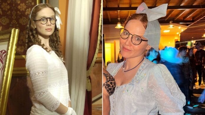 Letícia Colin surge como Ana Francisca em festa a fantasia de Quem Ama Cuida e encanta Mariana Ximenes