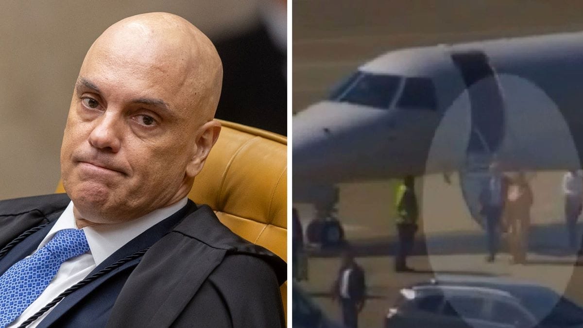 VÍDEO: Moraes é flagrado desembarcando de jatinho de Vorcaro no Rio de Janeiro após ter negado voos