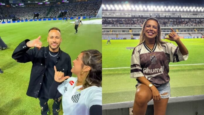 Naty Potira era torcedora declarada do Santos e fã de Neymar (Foto: Redes sociais, Reprodução)