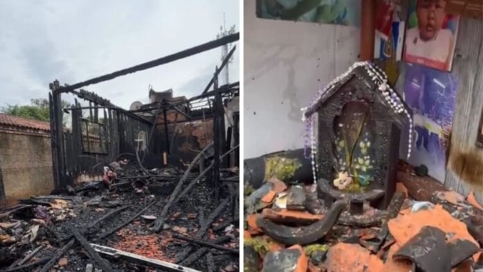 incêndio em casa de madeira em joinville