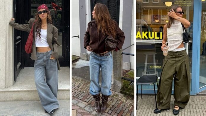 looks com calças baggy