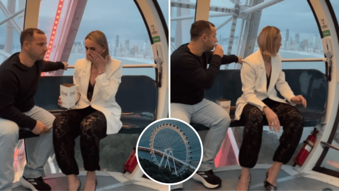 Com medo de altura, casal de turistas embarca em roda-gigante de SC e diverte com reação: “dois medrosos”