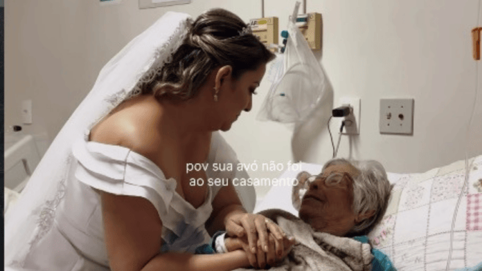 No dia do casamento, noiva visita a avó que não podia ir à cerimônia por estar internada em hospital: "Momento lindo e emocionante"