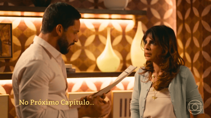 cena da novela das nove da TV Globo