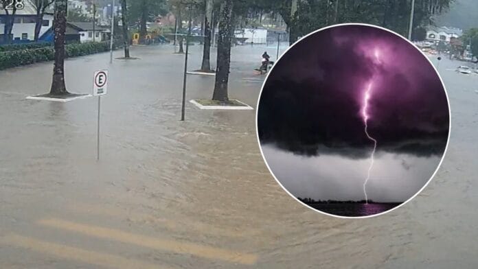 Vai alagar? Temporais isolados durante passagem de frente fria deixam Joinville em alerta; veja como fica a maré