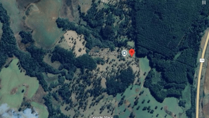 imagem de satélite de localidade onde homem desapareceu na serra de sc