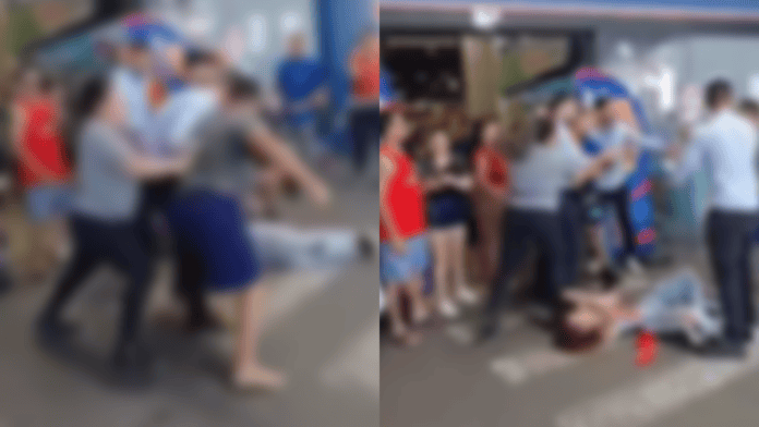 Vídeo de briga em supermercado em Florianópolis repercutiu nas redes sociais (Foto: Reprodução)