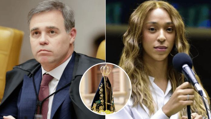 André Mendonça liberou postagem de Erika Hilton (Foto: STF, Divulgação; Zeca Ribeiro/Câmara dos Deputados)