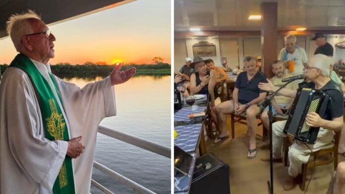 Pescar sem pecar? Músico de SC organiza expedição no Pantanal e leva até padre para “vigiar” viagem sem esposas