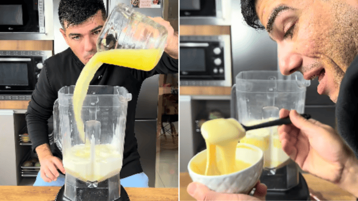 Misture suco de limão, chocolate branco e creme de leite no liquidificador para fazer uma mousse trufada perfeita para a sobremesa