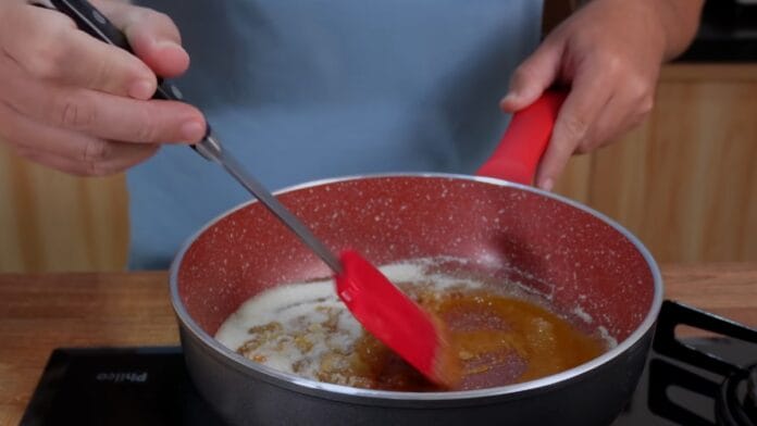 açúcar virando caramelo