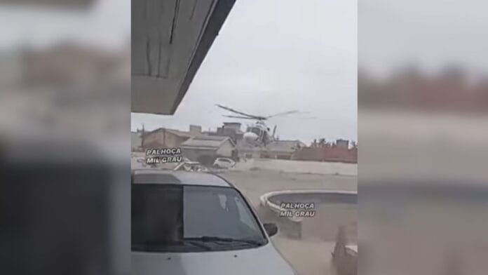 Helicóptero destroi parte de Unidade de Saúde da Grande Florianópolis; Veja o vídeo