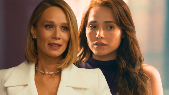 Dora (Mariana Ximenes) e Adriana (Leticia Colin) em cena de Quem Ama Cuida, novela das nove da TV Globo