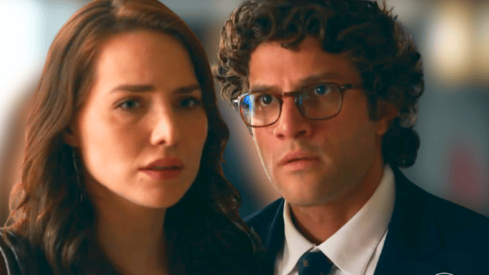 Adriana (Leticia Colin) e Pedro (Chay Suede) em cena de Quem Ama Cuida novela das nove da TV Globo