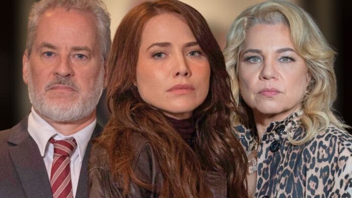 Ademir (Dan Stulbach), Adriana (Leticia Colin) e Pilar (Isabel Teixeira) em cena de Quem Ama Cuida novela das nove da TV Globo
