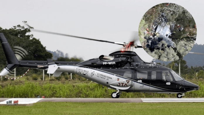 Helicóptero levava o cantor Rick e mais quatro pessoas (Foto: Reprodução)