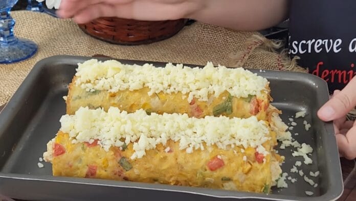 cobrindo com queijo para dourar