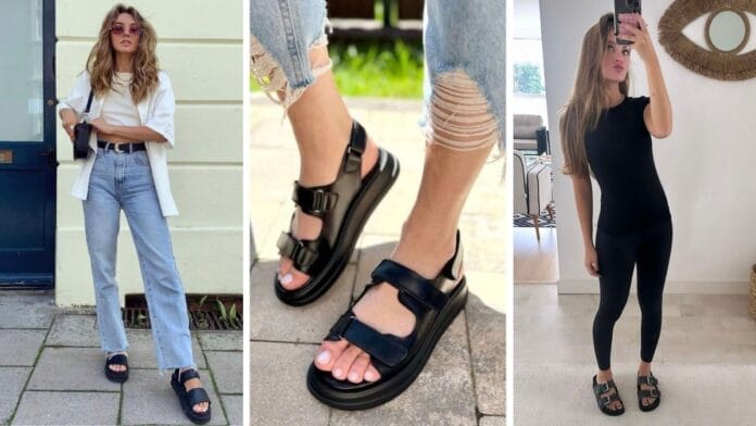 três looks com sandália papete